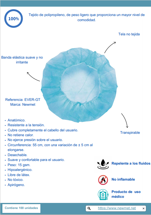 Gorro de tela no tejida